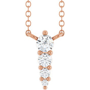 14K Rose 1/8 CTW Natural Diamond Graduated 18" Necklace