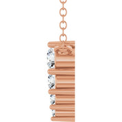 14K Rose 1/8 CTW Lab-Grown Diamond Graduated 18" Necklace