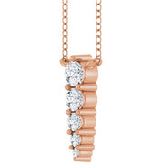 14K Rose 1/5 CTW Lab-Grown Diamond Graduated 18" Necklace