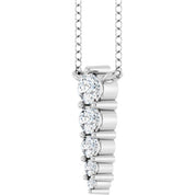 Sterling Silver 1/5 CTW Lab-Grown Diamond Graduated 18" Necklace