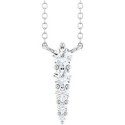 Sterling Silver 1/5 CTW Lab-Grown Diamond Graduated 18" Necklace
