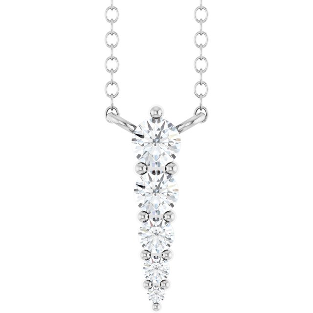 Sterling Silver 1/5 CTW Lab-Grown Diamond Graduated 18" Necklace