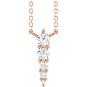 14K Rose 1/5 CTW Lab-Grown Diamond Graduated 18" Necklace