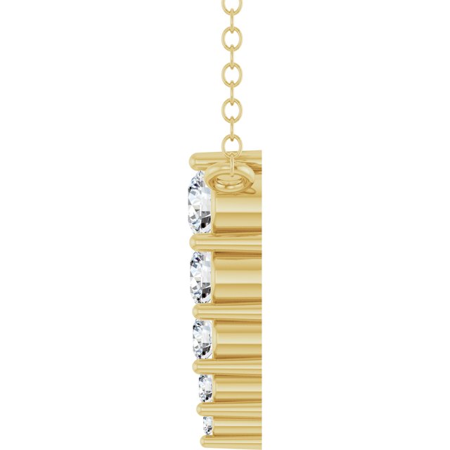 14K Yellow 1/5 CTW Lab-Grown Diamond Graduated 18" Necklace