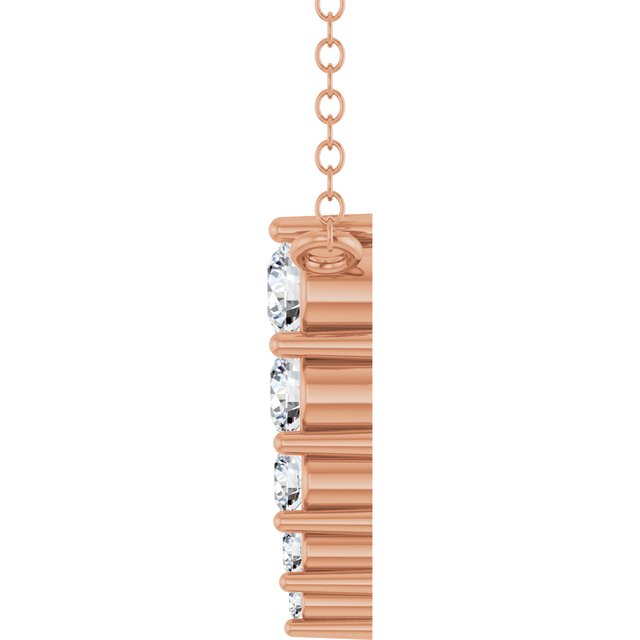 14K Rose 1/5 CTW Lab-Grown Diamond Graduated 18" Necklace