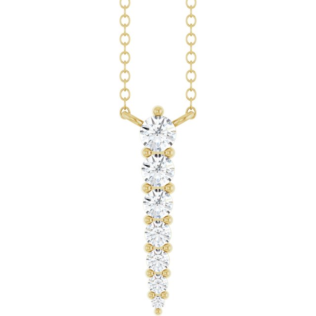 14K Yellow 1/6 CTW Natural Diamond Graduated 18" Necklace