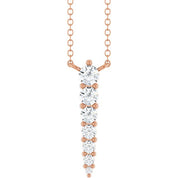 14K Rose 1/6 CTW Lab-Grown Diamond Graduated 18" Necklace