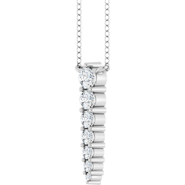 Sterling Silver 1/6 CTW Lab-Grown Diamond Graduated 18" Necklace