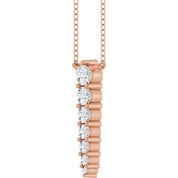 14K Rose 1/6 CTW Natural Diamond Graduated 18" Necklace