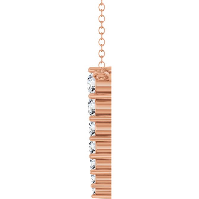 14K Rose 1/6 CTW Natural Diamond Graduated 18" Necklace