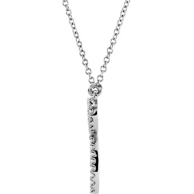 Platinum 1/4 CTW Natural Diamond Bow 16 1/2" Necklace