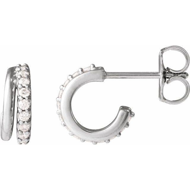 Platinum 1/6 CTW Lab-Grown Diamond Hoop Earrings - LG107