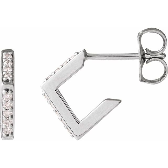 14K White Gold .07 CTW Natural Diamond Geometric Earrings - 88687:104:P