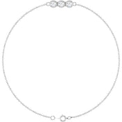 Sterling Silver 1/4 CTW Lab-Grown Diamond Three-Stone Line  7" Bracelet