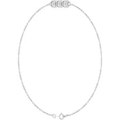 14K White 1/4 CTW Natural Diamond Three-Stone Line  7" Bracelet