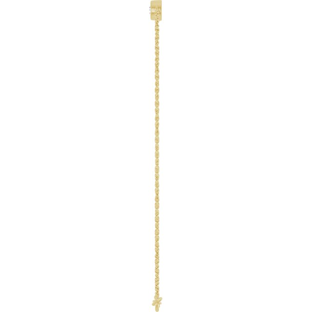 14K Yellow 1/4 CTW Natural Diamond Three-Stone Line  7" Bracelet