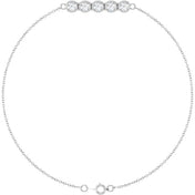 14K White 1/2 CTW Lab-Grown Diamond Five-Stone Line  7" Bracelet