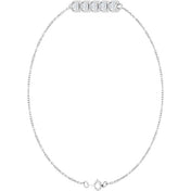 Sterling Silver 1/2 CTW Natural Diamond Five-Stone Line  7" Bracelet