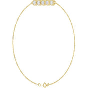 14K Yellow 1/2 CTW Natural Diamond Five-Stone Line  7" Bracelet