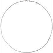 14K White 1.95 mm Curb 24" Chain