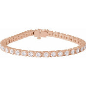 14K Rose 7 CTW Lab-Grown Diamond Link 7 1/4" Bracelet