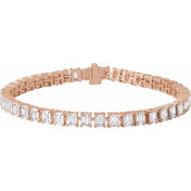 14K Rose 10 1/2 CTW Lab-Grown Diamond Line 7" Bracelet