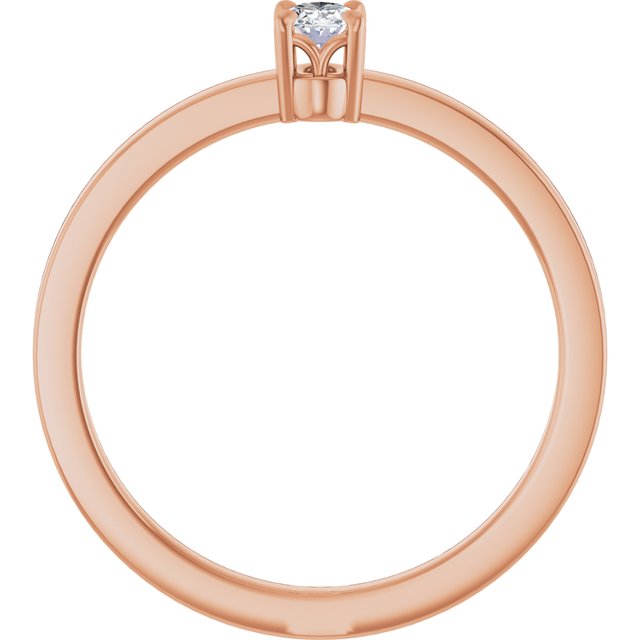 14K Rose 1/6 CT Natural Diamond Ring