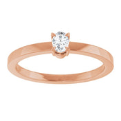 14K Rose 1/6 CT Natural Diamond Ring