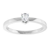 Platinum 1/6 CT Natural Diamond Ring