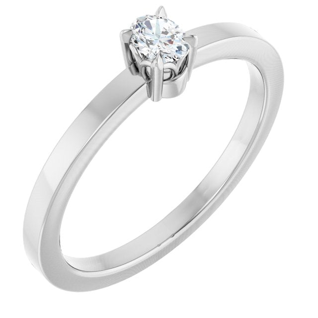 Sterling Silver 1/6 CT Lab-Grown Diamond Ring