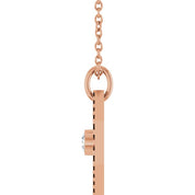 14K Rose .06 CT Natural Diamond Medallion 16-18" Necklace