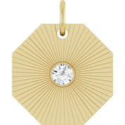 14K Yellow .06 CT Natural Diamond Medallion Pendant