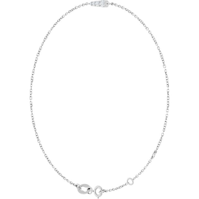Platinum 1/10 Natural Diamond Graduated 6 1/2-7 1/2" Bracelet