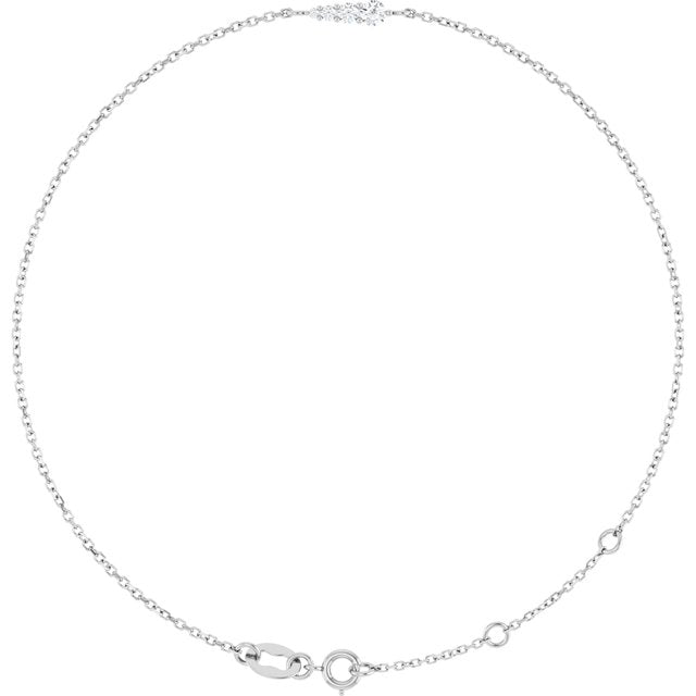 Platinum 1/10 Natural Diamond Graduated 6 1/2-7 1/2" Bracelet