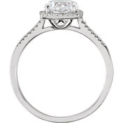 Sterling Silver Lab-Grown White Sapphire & .01 CTW Natural Diamond Ring