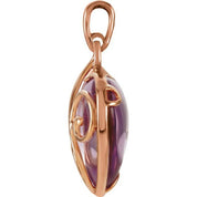 14K Rose Natural Rose de France Heart Pendant