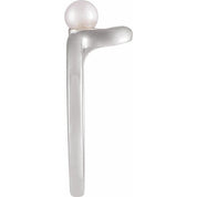 14K White Cultured White Freshwater Pearl Freeform Ring