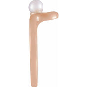 14K Rose Cultured White Freshwater Pearl Freeform Ring
