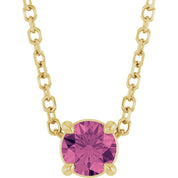 14K Yellow 4 mm Natural Pink Tourmaline 16-18" Necklace