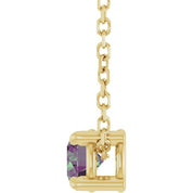 14K Yellow 4 mm Lab-Grown Alexandrite 16-18" Necklace