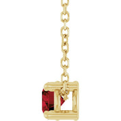 14K Yellow 4 mm Natural Mozambique Garnet 16-18" Necklace