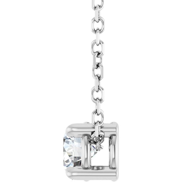 Sterling Silver 4 mm Natural White Sapphire 16-18" Necklace