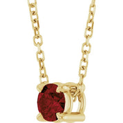 14K Yellow 4 mm Natural Mozambique Garnet 16-18" Necklace