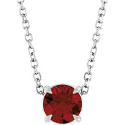 Platinum 5 mm Natural Mozambique Garnet 16-18" Necklace