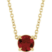14K Yellow 5 mm Natural Mozambique Garnet 16-18" Necklace