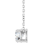 Platinum 5 mm Natural White Sapphire 16-18" Necklace