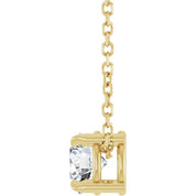 14K Yellow 5 mm Natural White Sapphire 16-18" Necklace