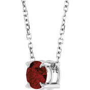 Platinum 5 mm Natural Mozambique Garnet 16-18" Necklace