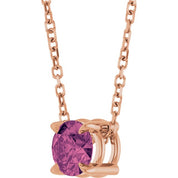 14K Rose 5 mm Natural Pink Tourmaline 16-18" Necklace