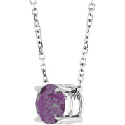 Sterling Silver 6 mm Lab-Grown Alexandrite 16-18" Necklace
